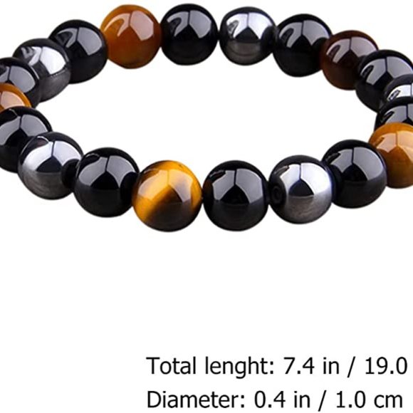 Natural Gemstone Bracelet Tiger Eye Hematite Beads 8mm Healing Stress Un… - Picture 2 of 6
